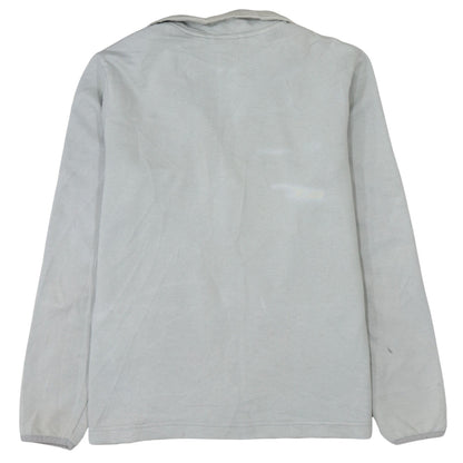 Brand and care label for Adidas boys’ grey full zip track jacket, size 13-14, years