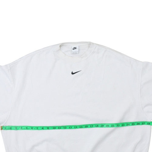Nike Women White XS Pullover Sweatshirt Crew Neck Cotton Blend
