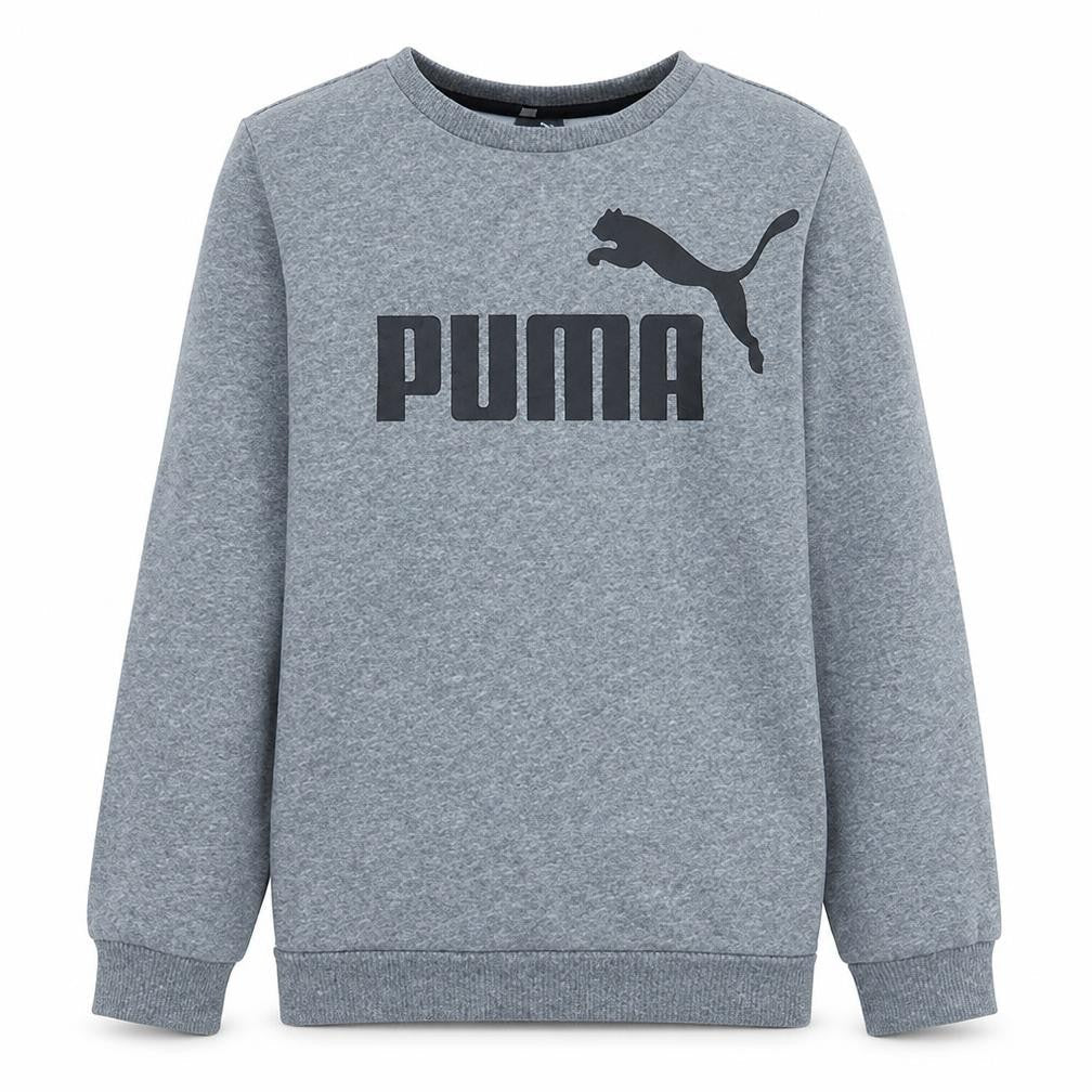 Puma Boys Grey Pullover Sweatshirt 13-14 Years Crew Neck Fleece Logo