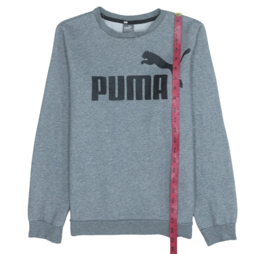 Puma Boys Grey Pullover Sweatshirt 13-14 Years Crew Neck Fleece Logo