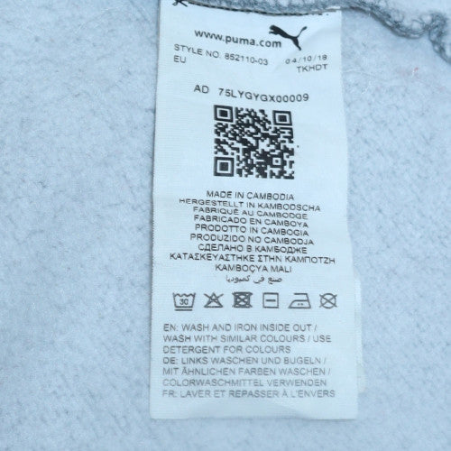 Puma Boys Grey Pullover Sweatshirt 13-14 Years Crew Neck Fleece Logo