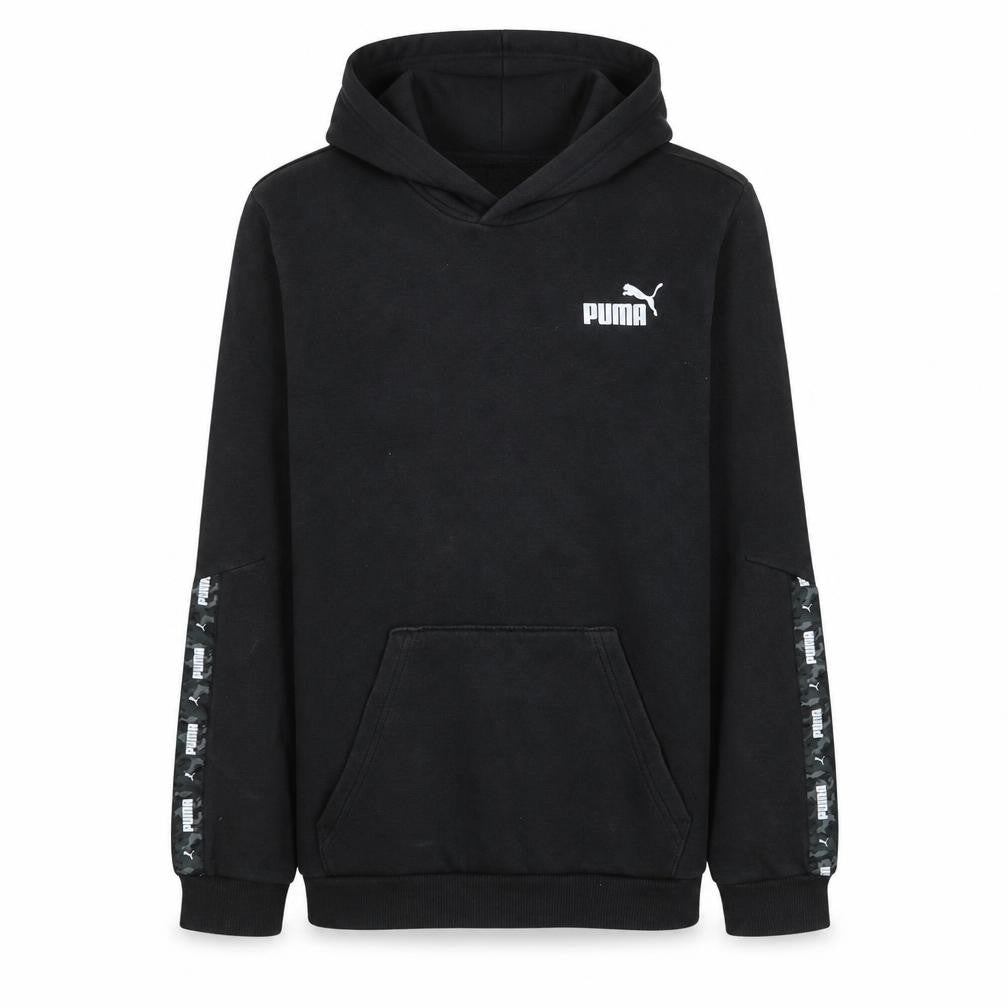 Puma Boys Black Hoodie 15-16 Years Pullover Fleece Logo Hooded Sweatshirt