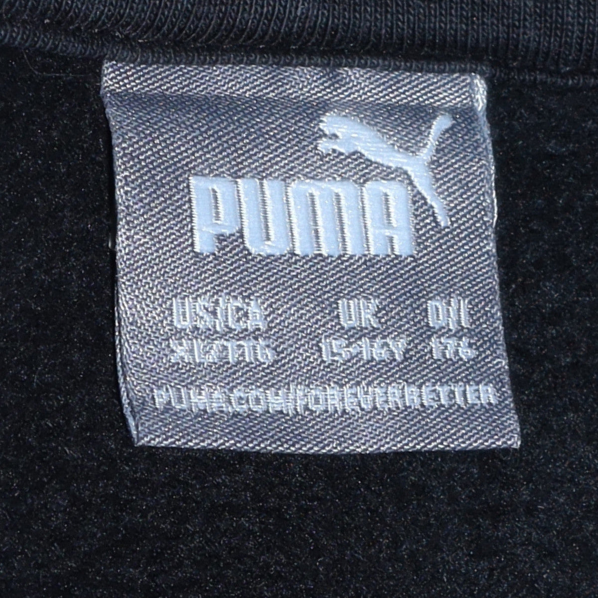 Puma Boys Black Hoodie 15-16 Years Pullover Fleece Logo Hooded Sweatshirt