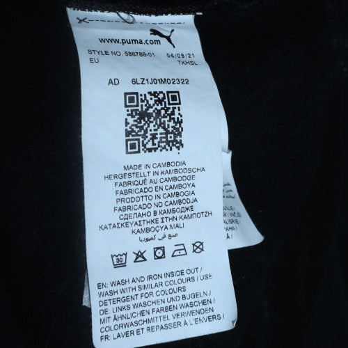 Puma Men's Black XL Pullover Hoodie with Logo and Kangaroo Pocket