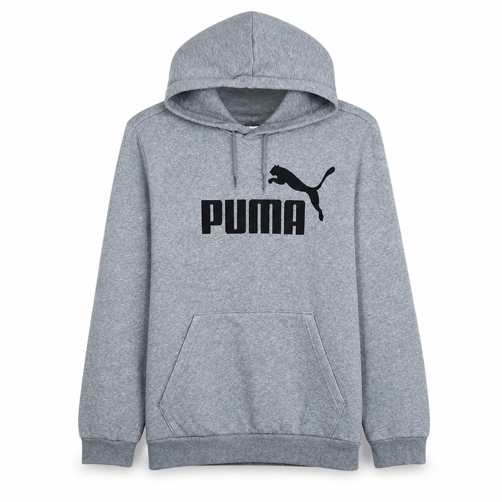 Puma Men's Grey Pullover Hoodie Small Regular Fit Graphic Fleece