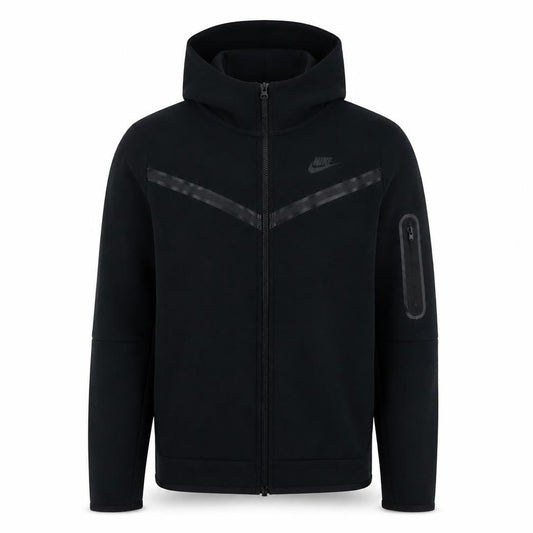 Front view of Nike boys’ black xl full zip hoodie fleece sweatshirt