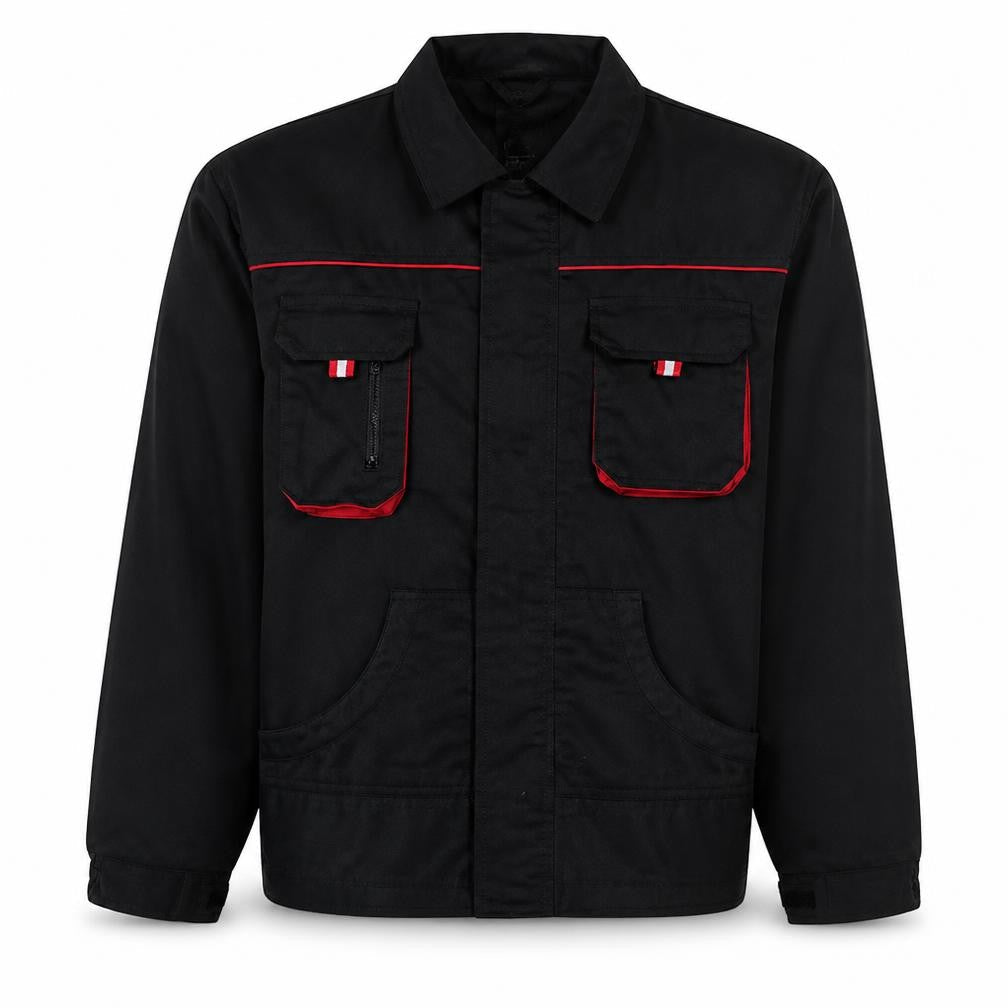 Fristads Men's Black Work Jacket Size 56 Regular Fit Polyester Cotton