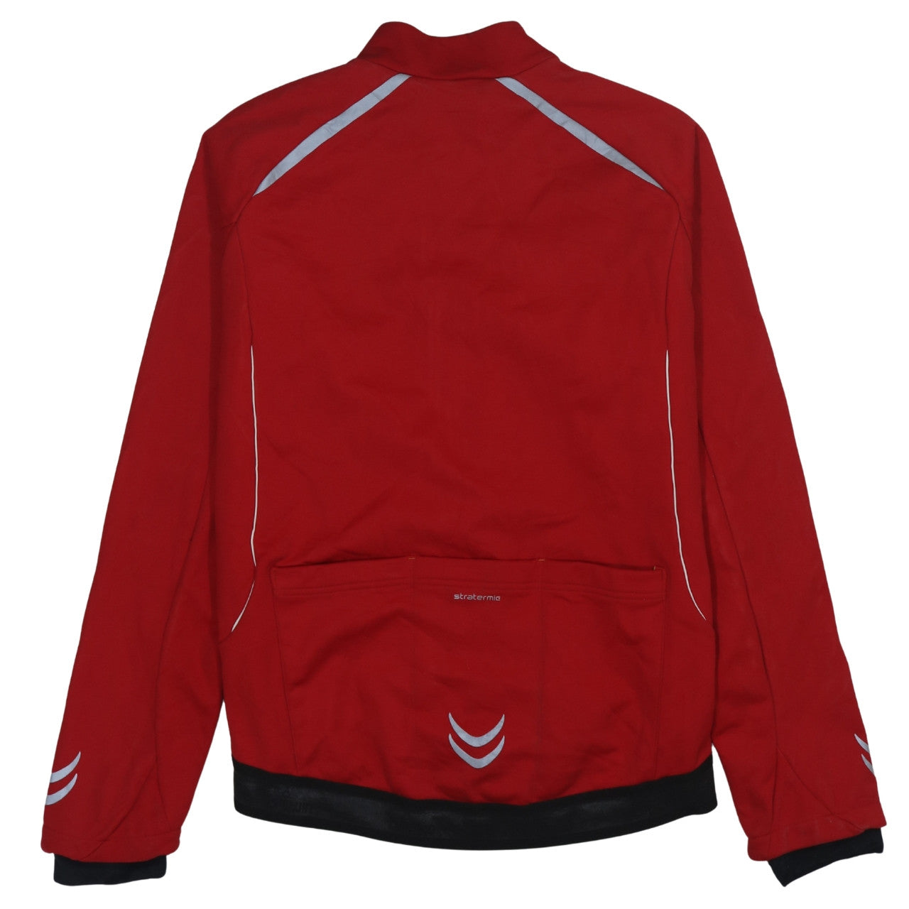 B'Twin Men's Red Cycling Track Jacket L Reflective Full Zip Softshell