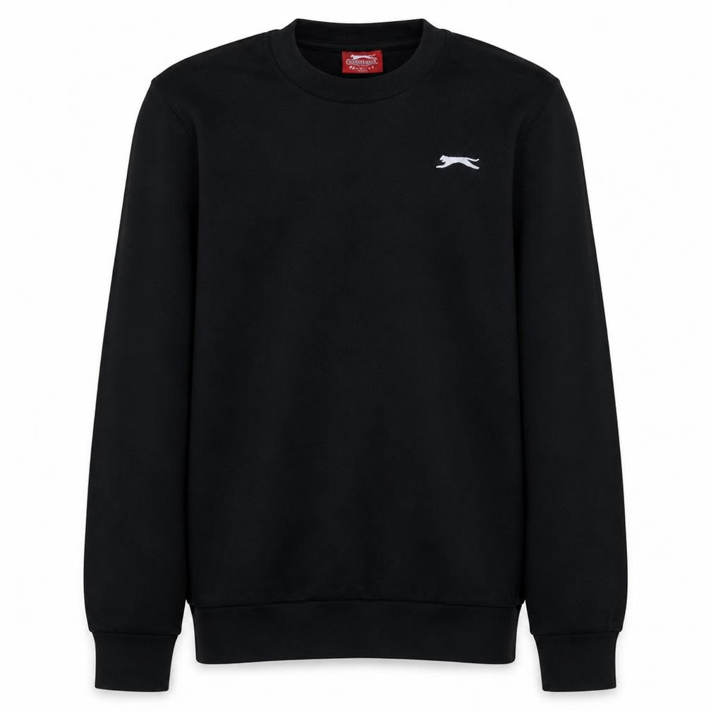 Slazenger Mens Black Crew Neck Pullover Sweatshirt M Regular Fit