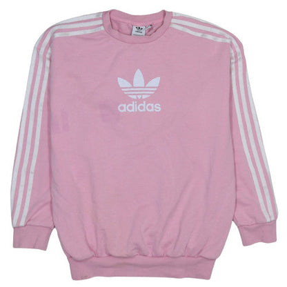 Additional front view of Adidas girls’ pink crew neck pullover sweatshirt, size 14-15, years