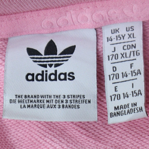 Adidas Girls Pink Crew Neck Pullover Sweatshirt Size 14-15 Years