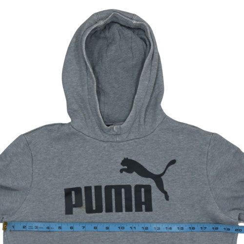 Puma Boys Grey Pullover Fleece Hoodie 15-16 Years Logo Sportswear
