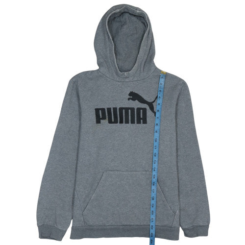 Puma Boys Grey Pullover Fleece Hoodie 15-16 Years Logo Sportswear