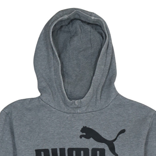 Puma Boys Grey Pullover Fleece Hoodie 15-16 Years Logo Sportswear