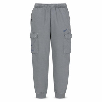 Nike Men’s Grey Cargo Fleece Joggers S Regular Fit