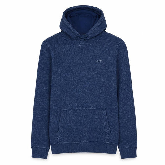Hollister Men Blue Pullover Hoodie Size L Regular Fit Cotton Blend