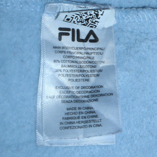 FILA Womens Light Blue Logo Sweatshirt L Cotton Blend Casual