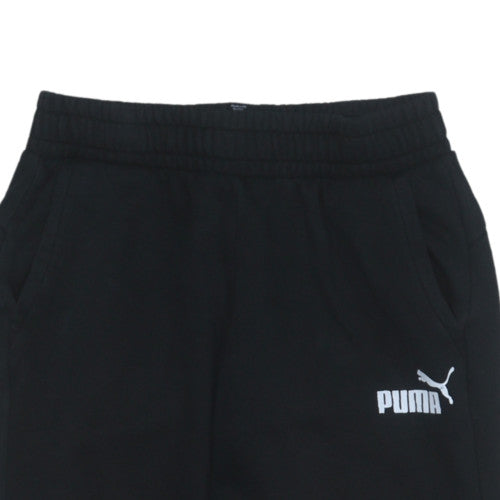 Puma Boys Black Jogger Trousers 14 Years Fleece Sweatpants