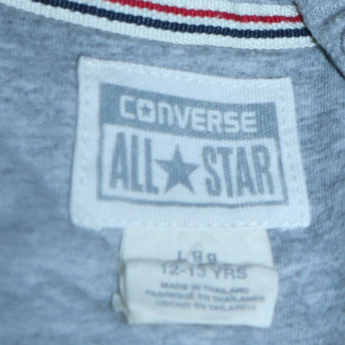 Converse Boys Grey Full Zip Hoodie Sweatshirt 12-13 Years Cotton Blend