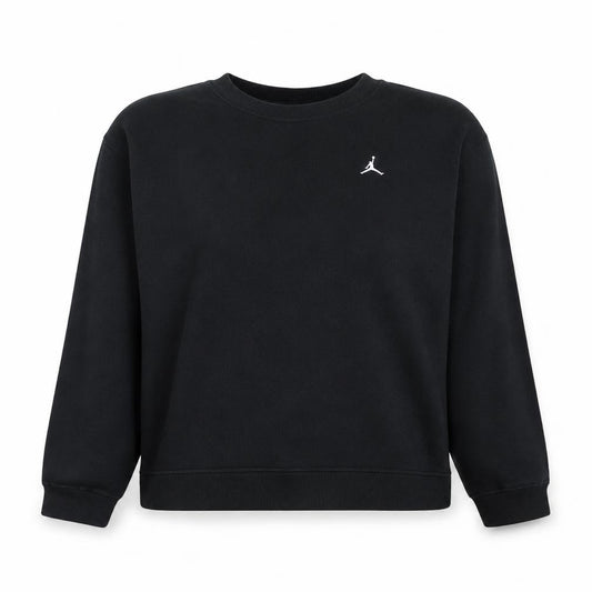 Front view of Jordan women’s black xl pullover sweatshirt crew neck cotton blend
