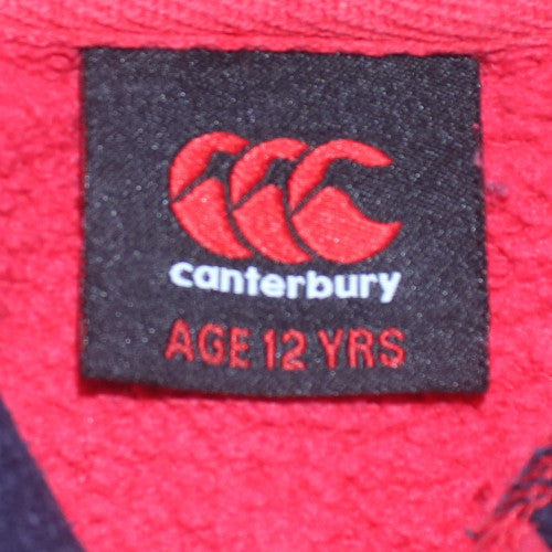 Canterbury Boys Red Pullover Hoodie 12 Years Cotton Blend Rugby Sweatshirt