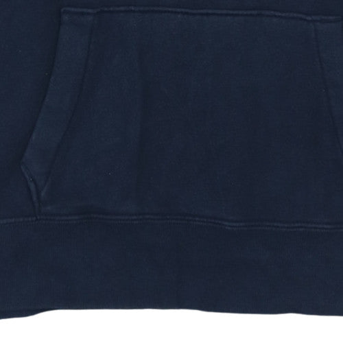 Hollister Men's Blue Pullover Hoodie M Graphic Lined Hood Fleece