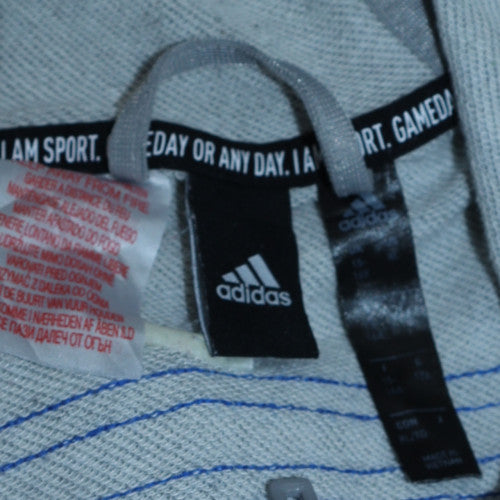 Adidas Men's Grey Full Zip Hoodie L Regular Fit Sportswear
