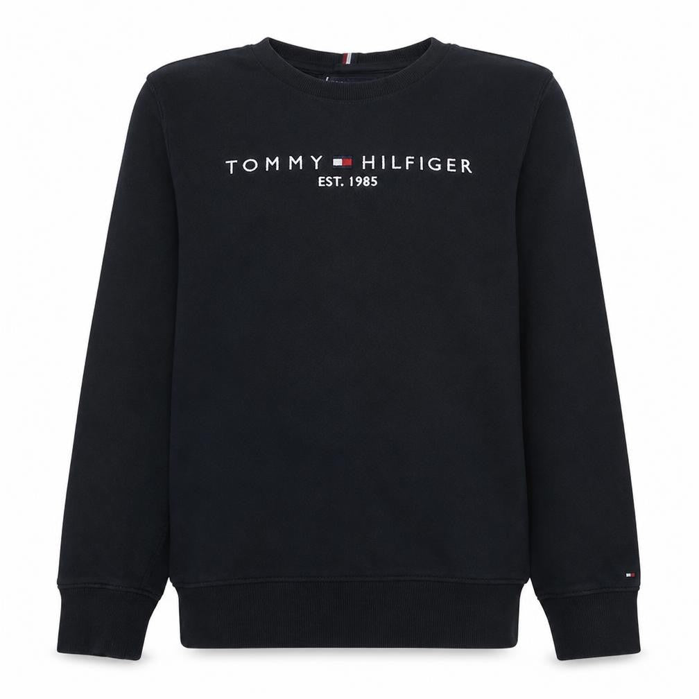 Tommy Hilfiger Boys Black Cotton Crew Neck Sweatshirt Size 164 (UK 12)