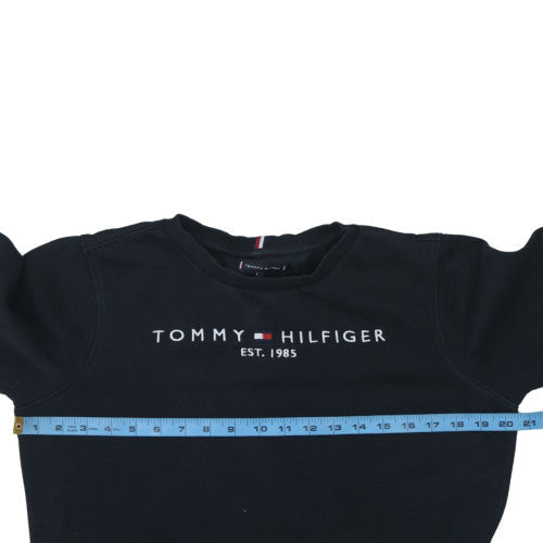 Tommy Hilfiger Boys Black Cotton Crew Neck Sweatshirt Size 164 (UK 12)