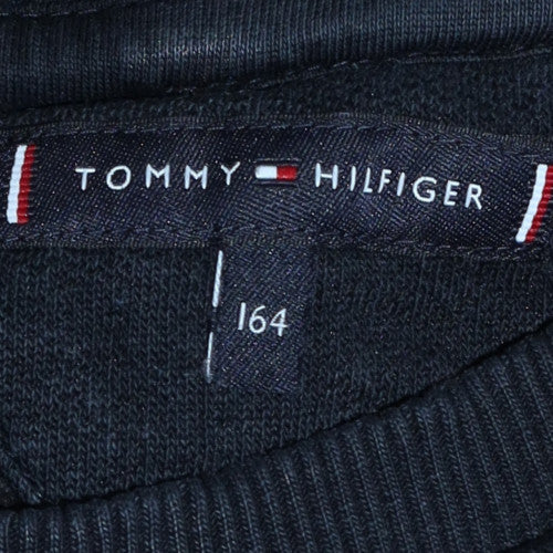 Tommy Hilfiger Boys Black Cotton Crew Neck Sweatshirt Size 164 (UK 12)