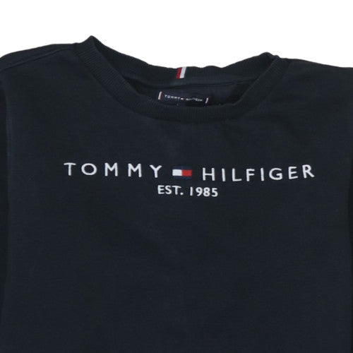 Tommy Hilfiger Boys Black Cotton Crew Neck Sweatshirt Size 164 (UK 12)