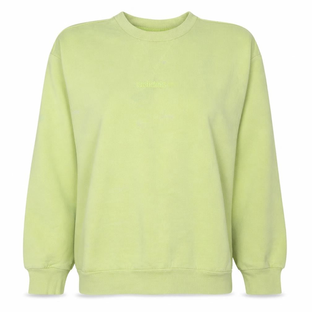 Adidas Women Lime Green Crew Neck Pullover Sweatshirt Size UK 6 XS