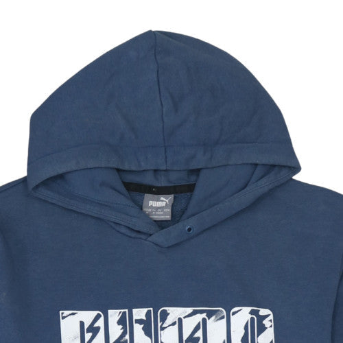 Puma Men's Blue Pullover Hoodie M Classic Logo Cotton Blend
