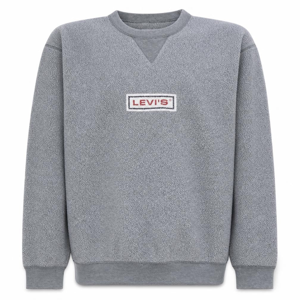 Levi's Men's Grey Logo Crew Neck Pullover Sweatshirt L