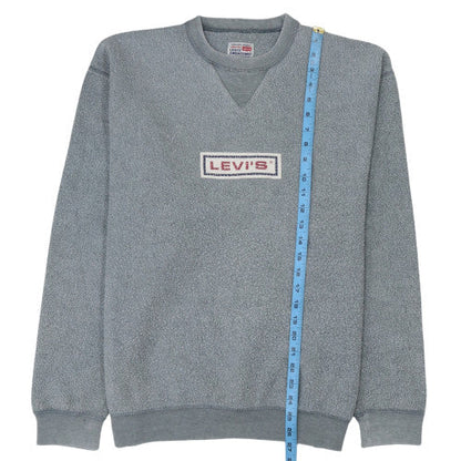 Levi's Men's Grey Logo Crew Neck Pullover Sweatshirt L