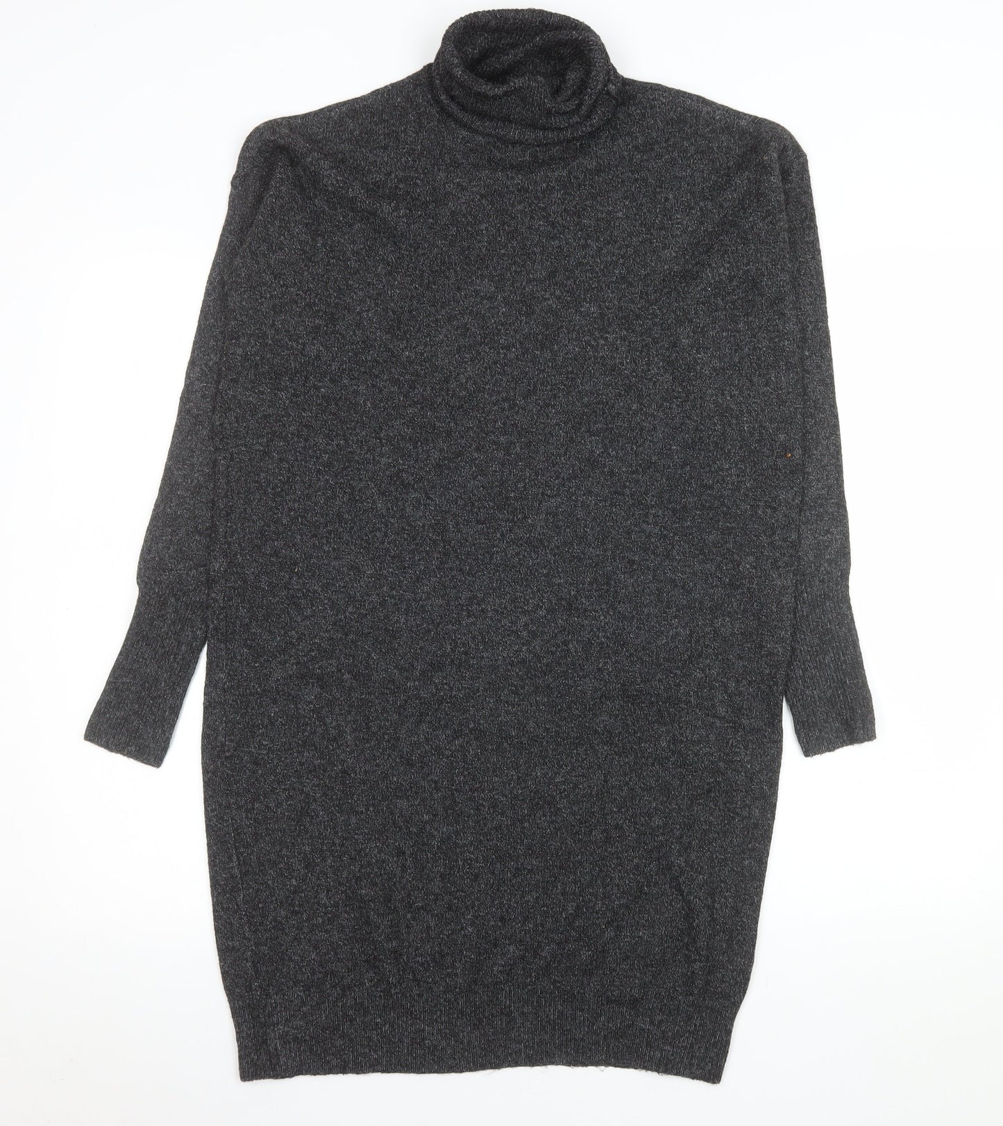 Vero Moda Women Grey Roll Neck Long Sleeve Jumper Dress XS