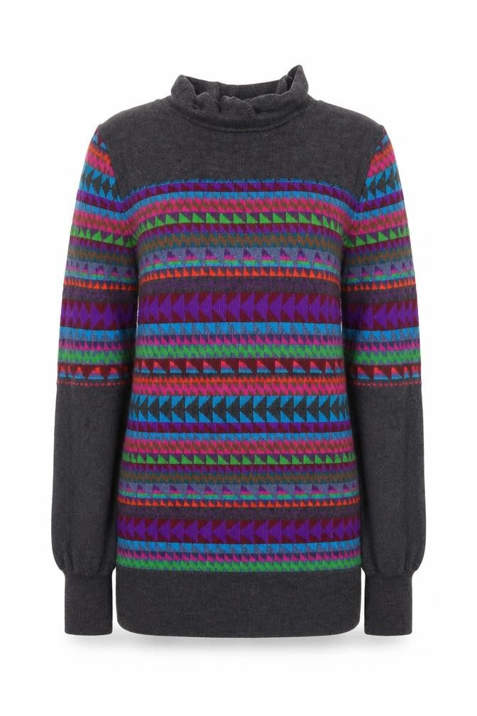 Marc by Marc Jacobs Women's Multicoloured Geometric Wool Blend Pullover Jumper XS