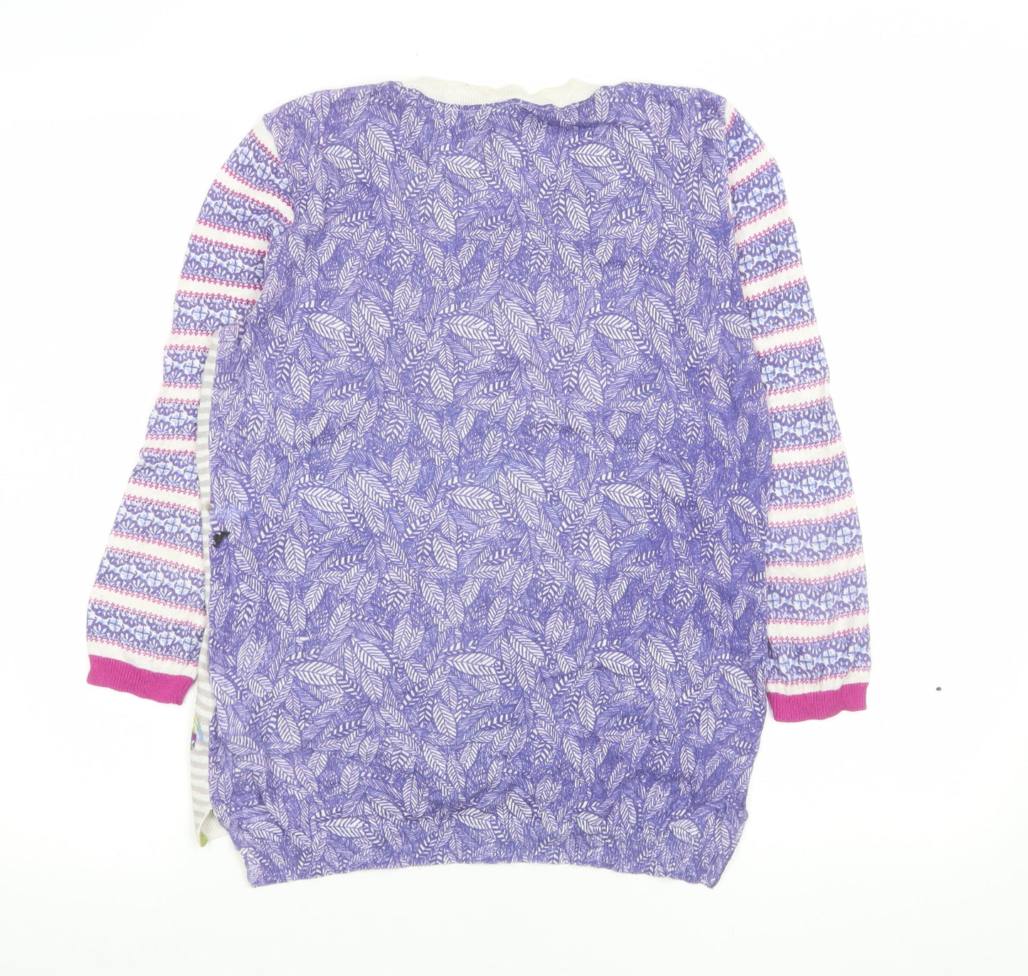 White Stuff Women’s Multicoloured Llama Print Cotton Cardigan Size 10