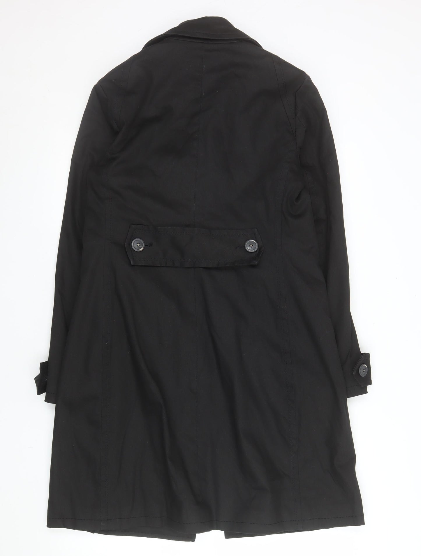 Paquito Womens Black Long Trench Coat Size 16 Cotton Blend
