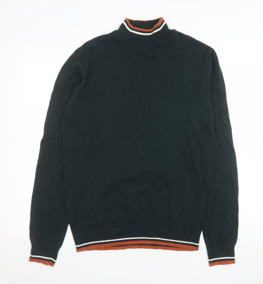 Brave Soul Men’s Green High Neck Cotton Jumper M