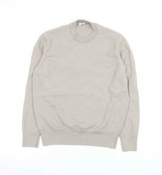 Zara Origins Men's Beige Wool Blend Crew Neck Jumper M