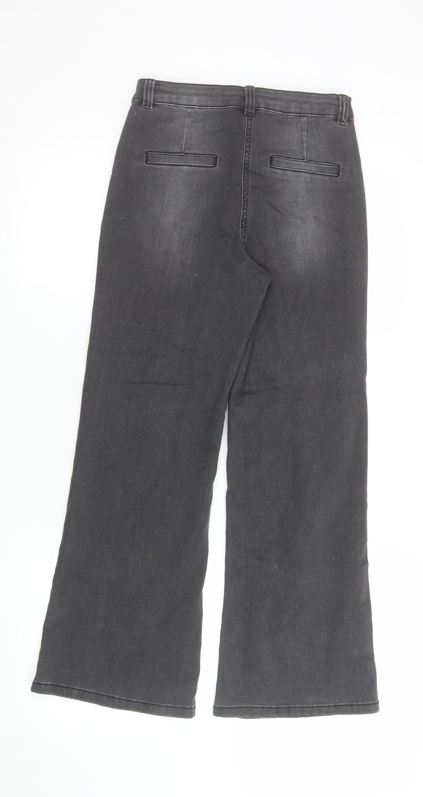 Next Girls Grey Wide-Leg Stretch Jeans 10 Years High Rise Casual