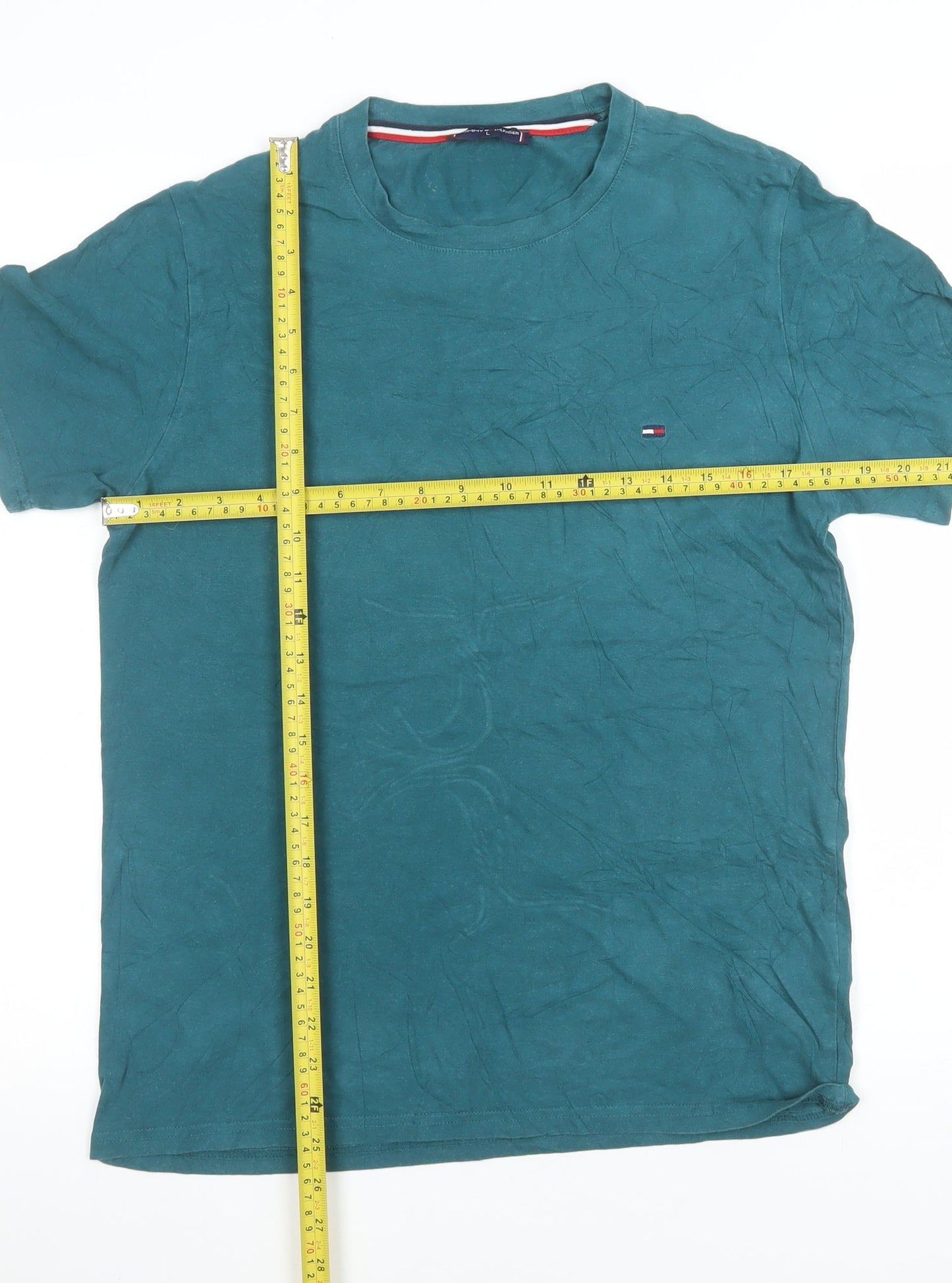 Tommy Hilfiger Men's Teal Crew Neck Cotton T-Shirt Size L
