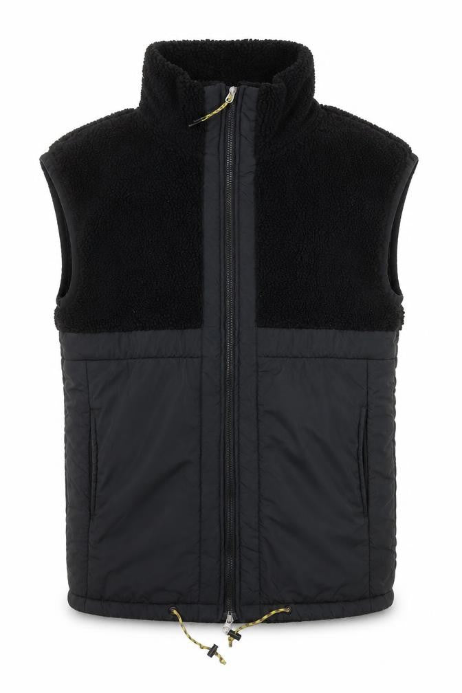 H&M Men's Black M Fleece Bodywarmer Waistcoat Full Zip