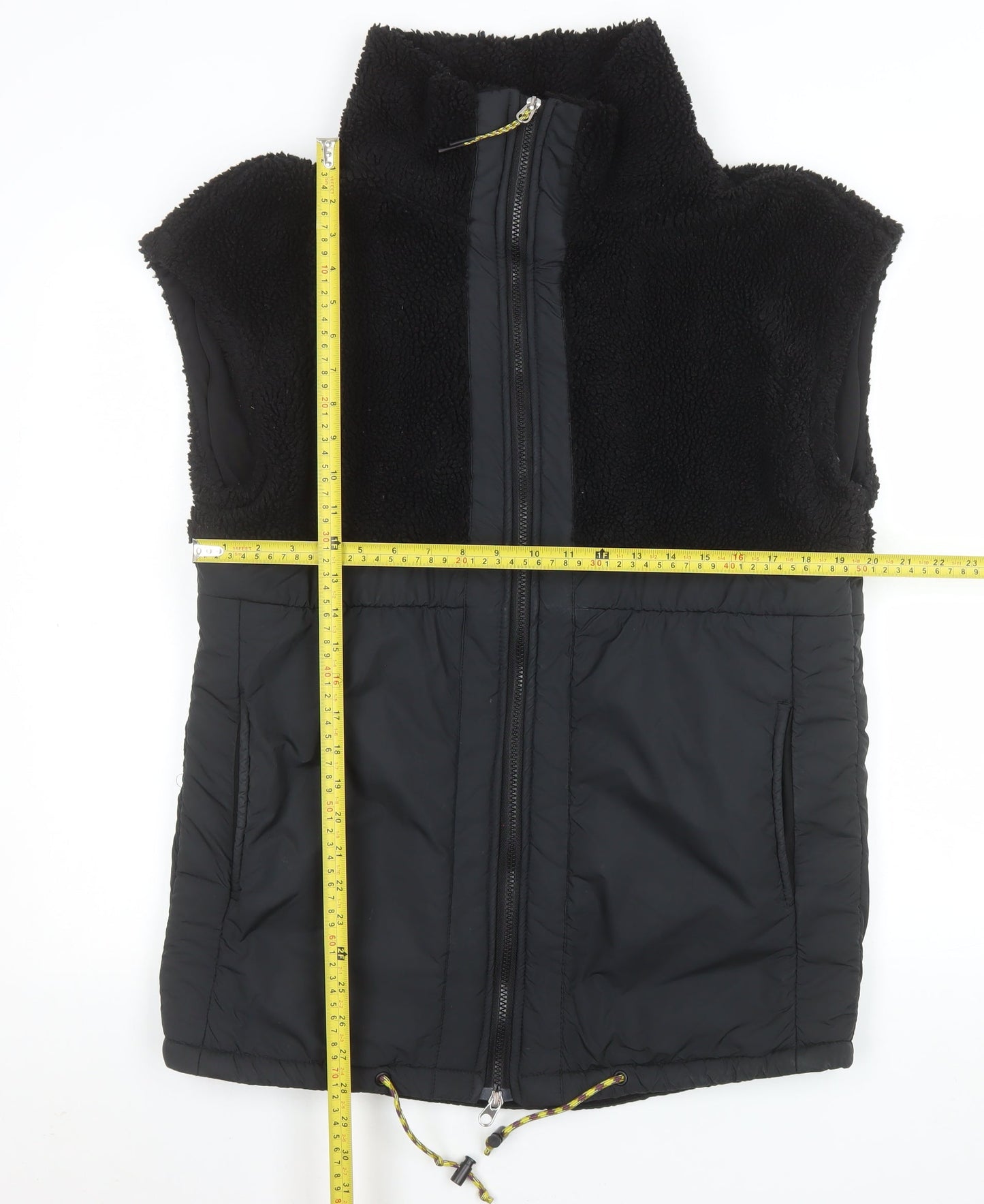 H&M Men's Black M Fleece Bodywarmer Waistcoat Full Zip