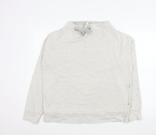 COS Women’s Grey Speckled Bow Neck Pullover Sweatshirt Size 12