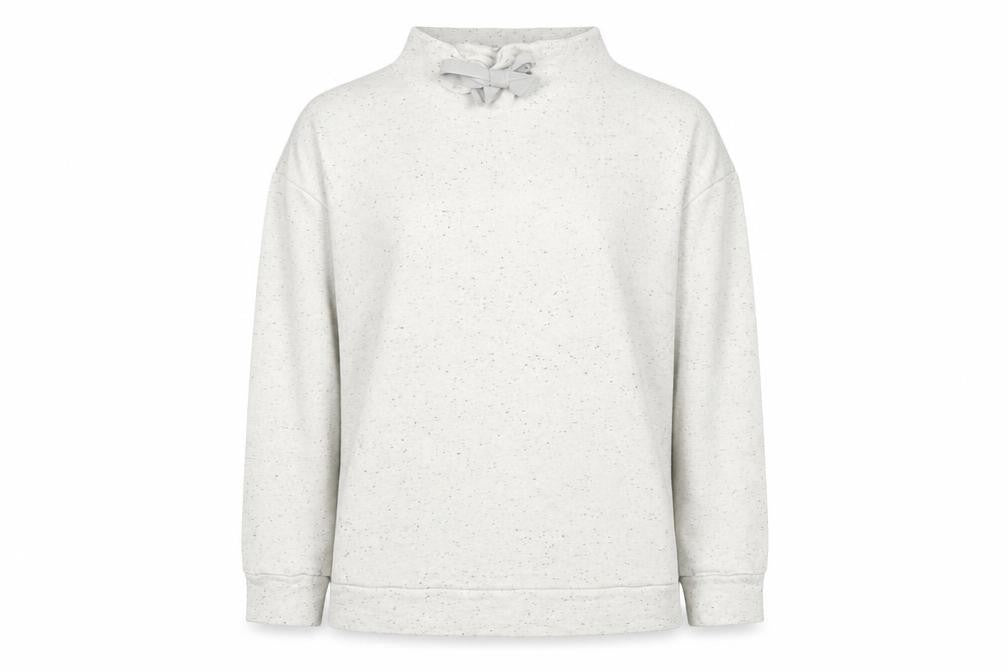 COS Women’s Grey Speckled Bow Neck Pullover Sweatshirt Size 12