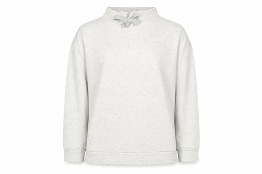 COS Women’s Grey Speckled Bow Neck Pullover Sweatshirt Size 12