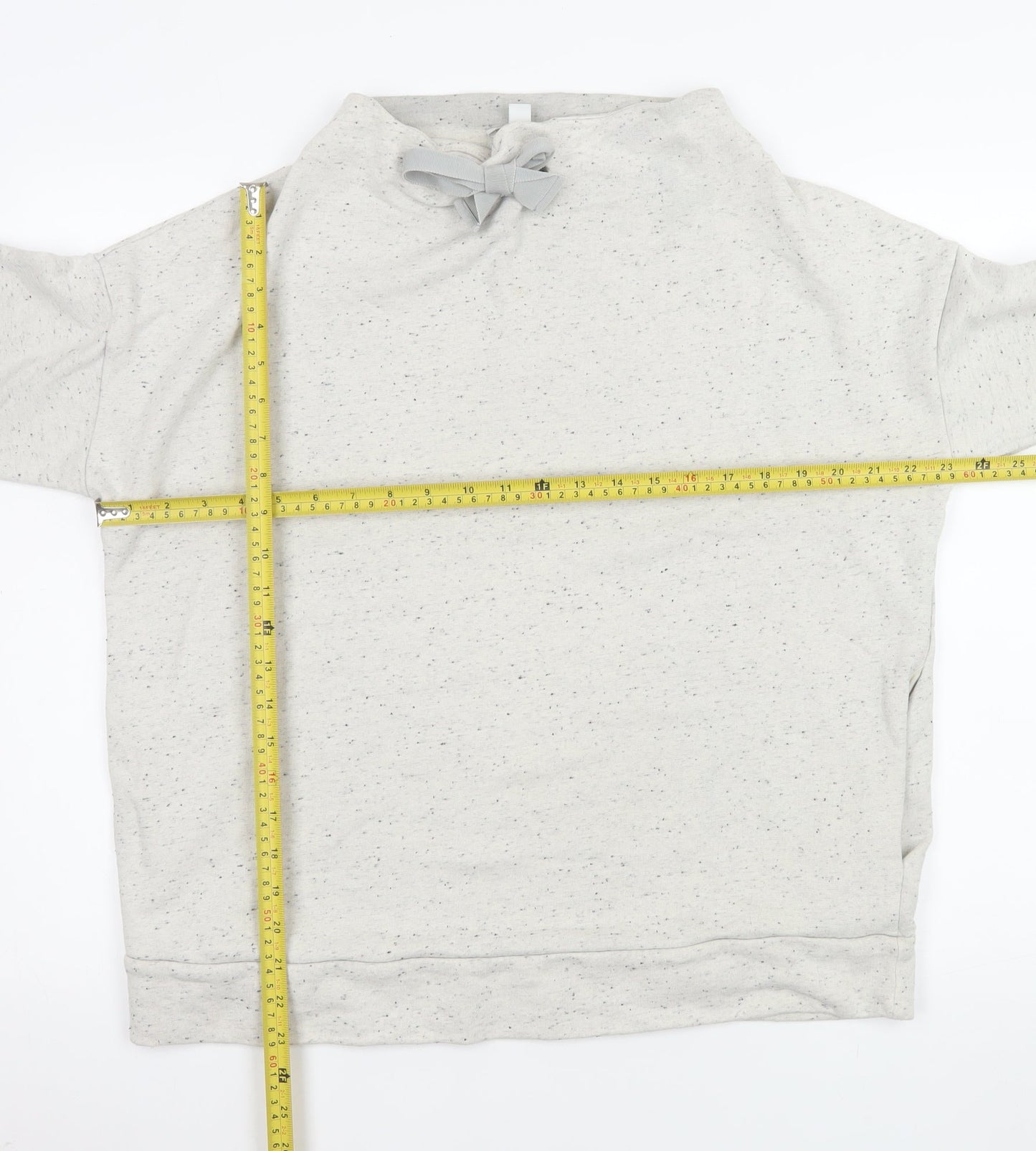 COS Women’s Grey Speckled Bow Neck Pullover Sweatshirt Size 12