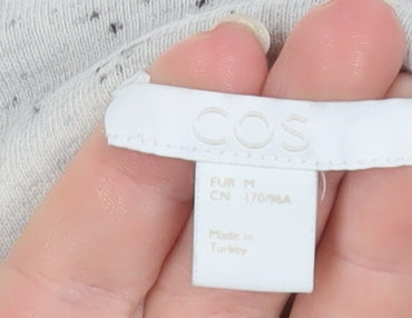 COS Women’s Grey Speckled Bow Neck Pullover Sweatshirt Size 12